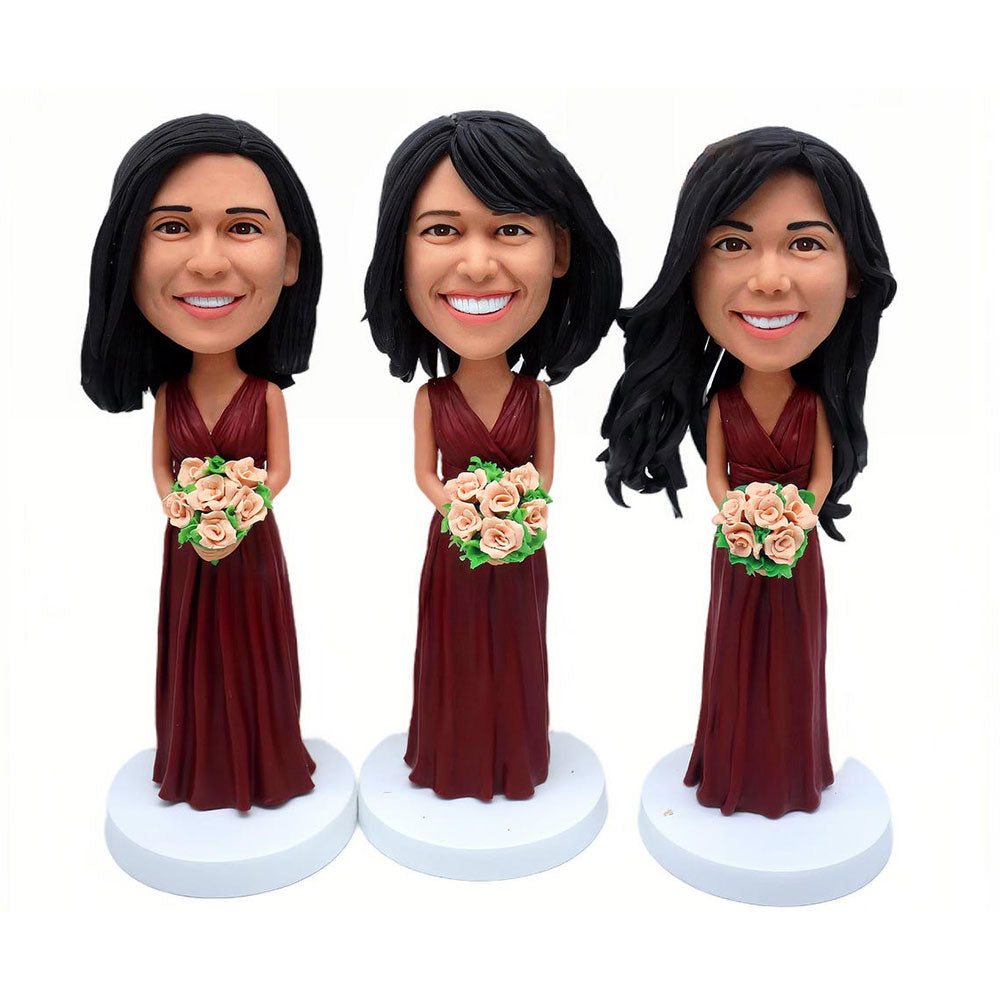 Custom Bridesmaid Bobbleheads, Personalized Bobble Head Figurines