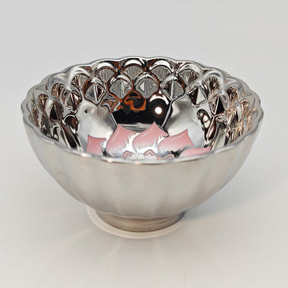 Silvery Pink Inlaid Lotus Flower Jianzhan Tenmoku TeaCup Tasting Cup Tea Bowl